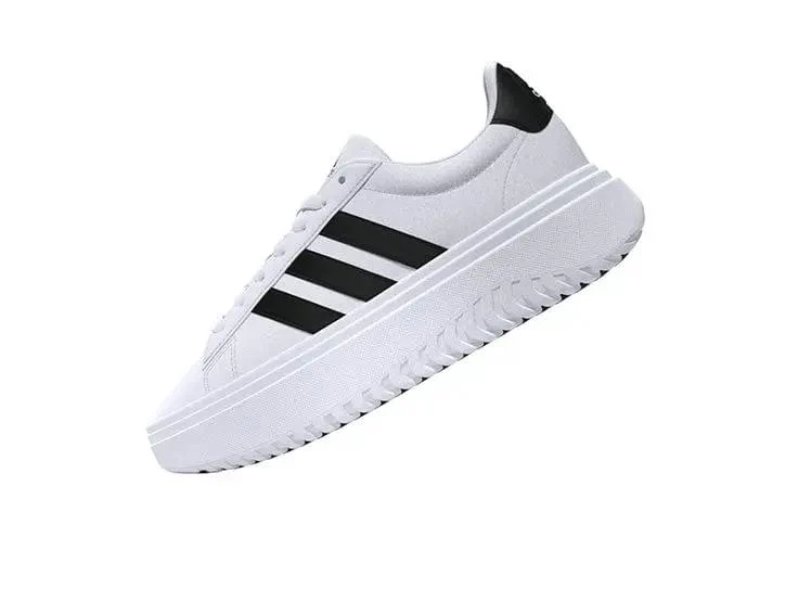Zapatilla Adidas Grand Court Plataforma Cuero Mujer Blanco - Image 7