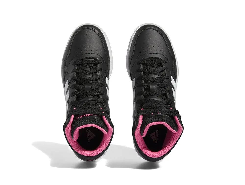 Zapatilla Adidas Hoops 3.0 Mid W Cuero Mujer Negro - Image 3