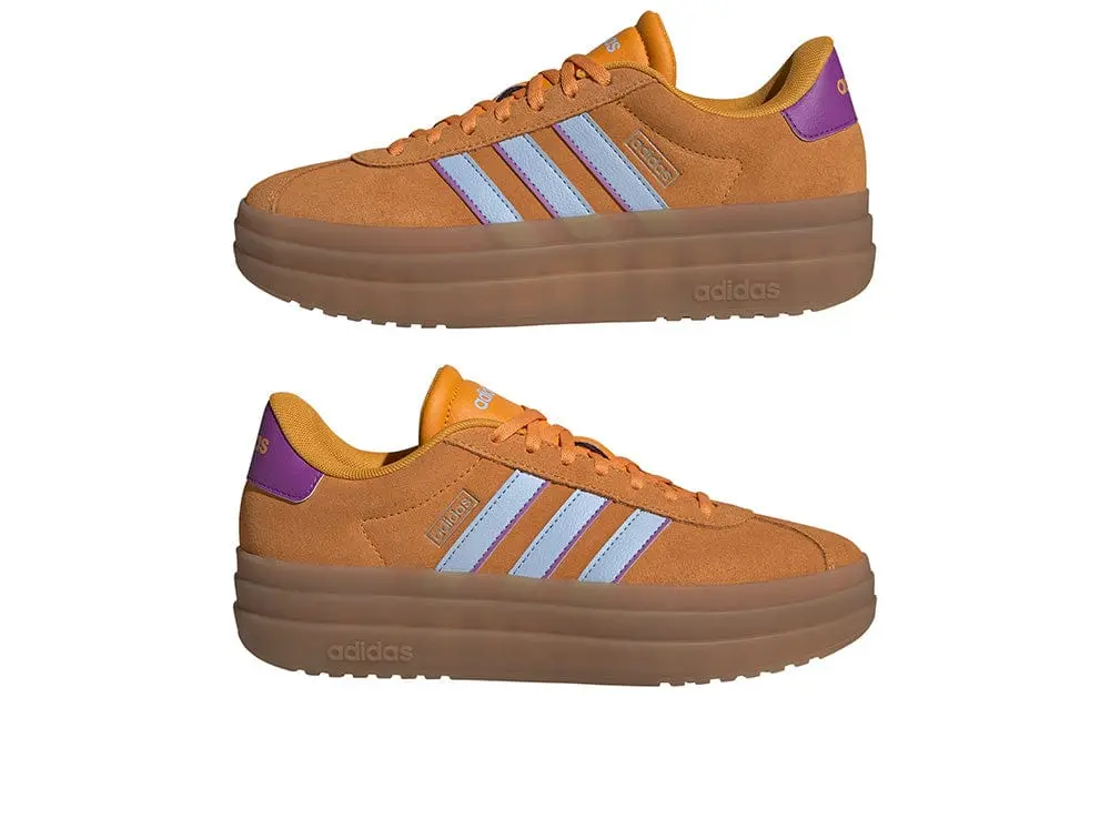 Zapatilla Adidas Vl Court Bold Mujer Naranjo - Celeste - Suela Gum - Image 5