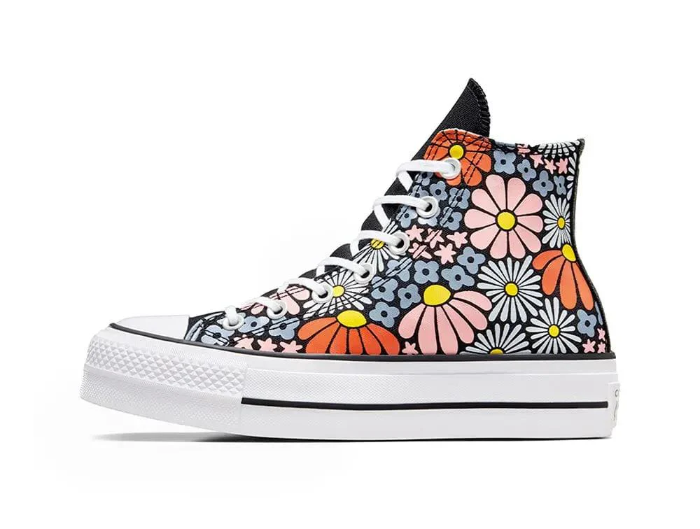 Zapatilla Converse Chuck Taylor Lift Floral Mujer Negro - Image 2