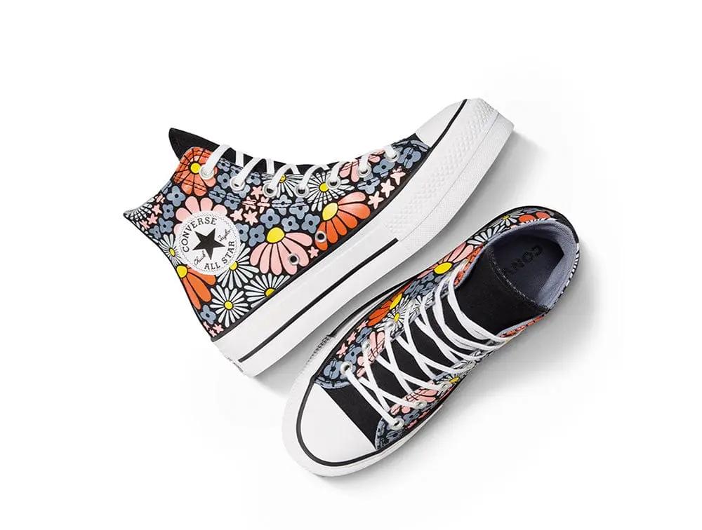 Zapatilla Converse Chuck Taylor Lift Floral Mujer Negro - Image 3