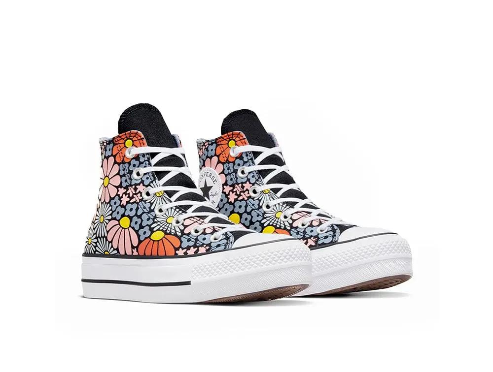 Zapatilla Converse Chuck Taylor Lift Floral Mujer Negro - Image 4
