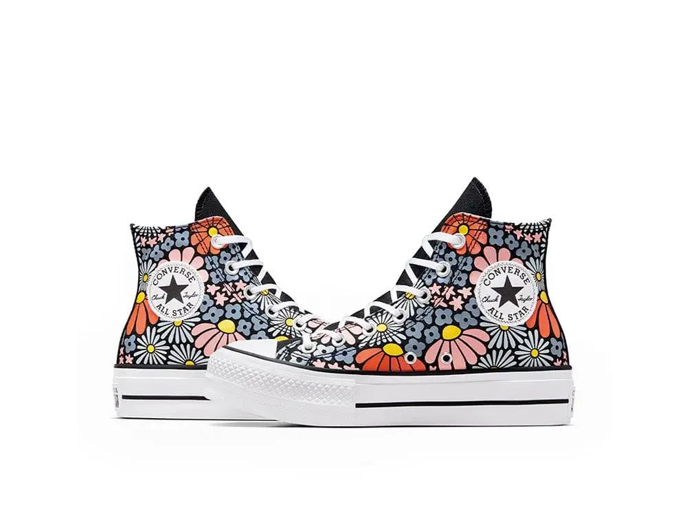Zapatilla Converse Chuck Taylor Lift Floral Mujer Negro - Image 6