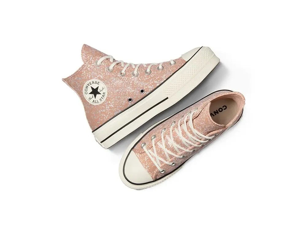 Zapatilla Converse Chuck Taylor All Star Lift Hi Glitter Shinefetti Mujer Rosado - Image 4