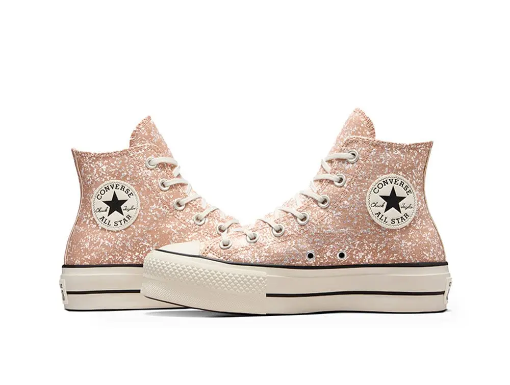 Zapatilla Converse Chuck Taylor All Star Lift Hi Glitter Shinefetti Mujer Rosado - Image 7