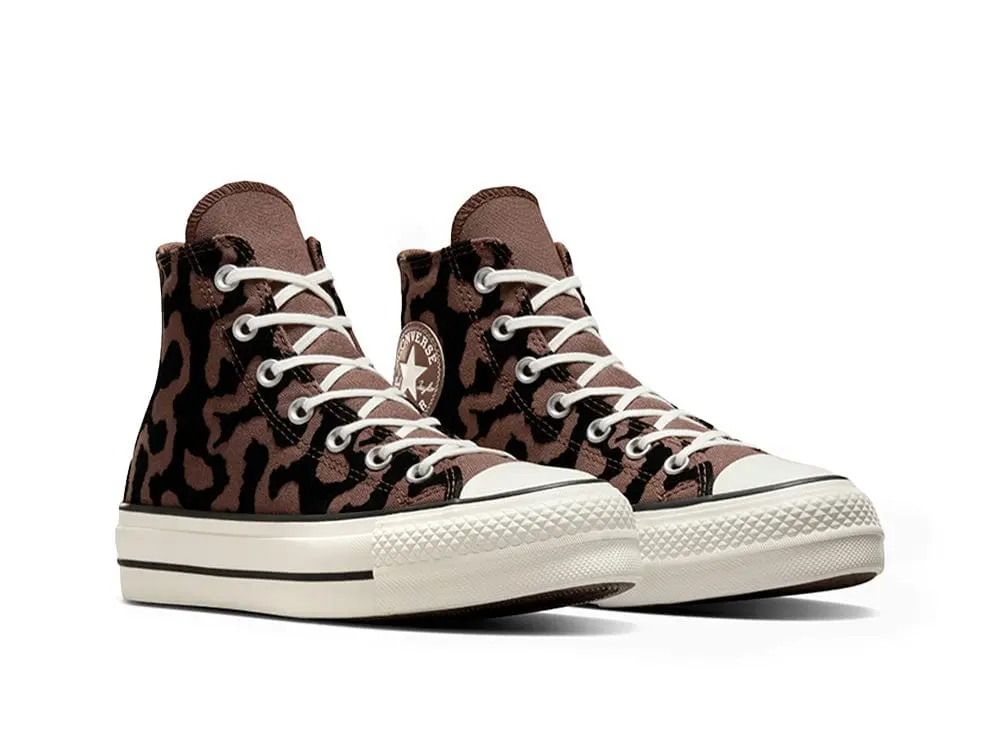 Zapatilla Converse Chuck Taylor All Star Lift Lavish Leopard Mujer Negro - Cafe - Image 6