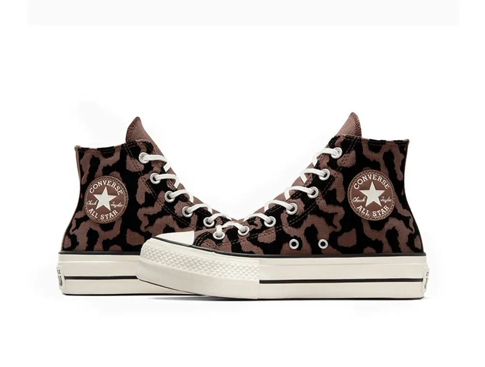 Zapatilla Converse Chuck Taylor All Star Lift Lavish Leopard Mujer Negro - Cafe - Image 8