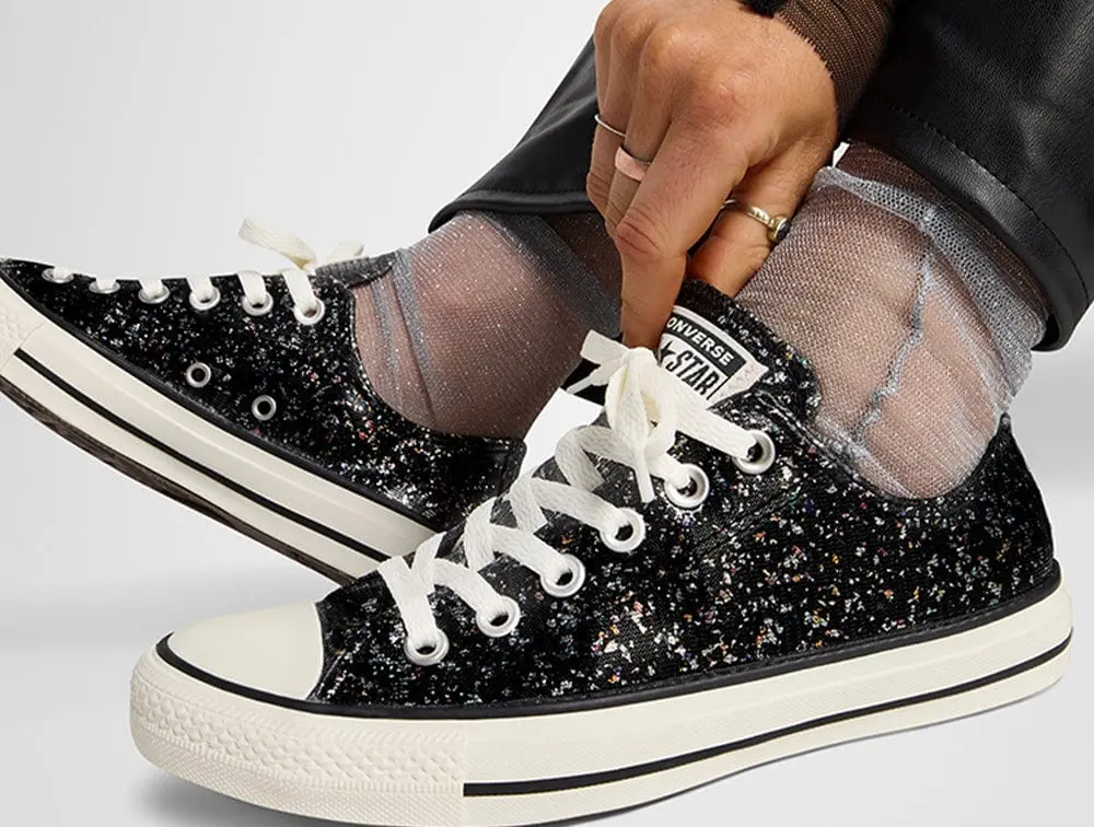 Zapatilla Converse Chuck Taylor Mujer Glitter Shinefetti Negro - Image 2