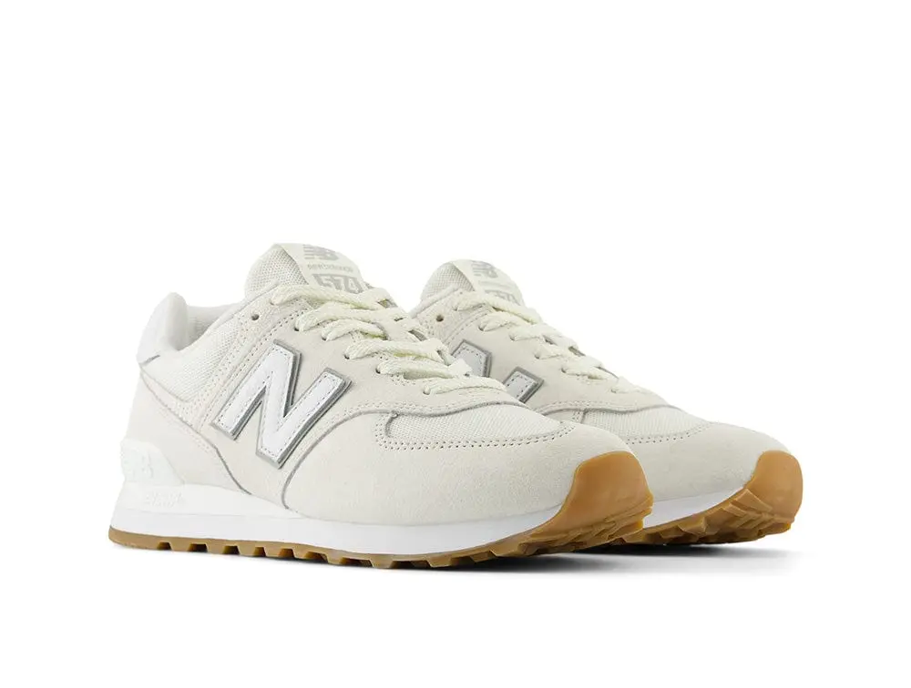 Zapatilla New Balance 574 Hombre Beige - Blanco - Suela Gum - Image 2